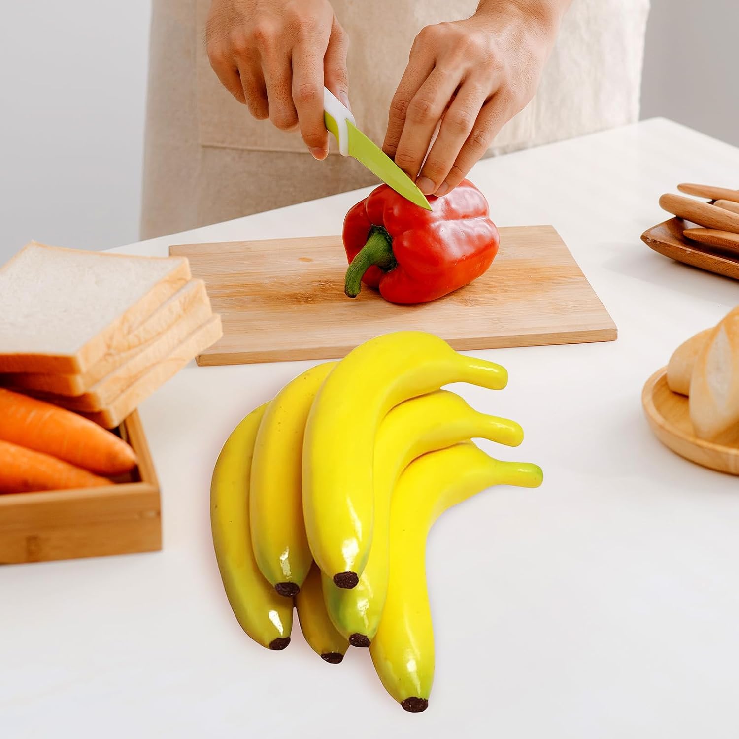 10PCS Artificial Bananas Lifelike Realistic Decoration