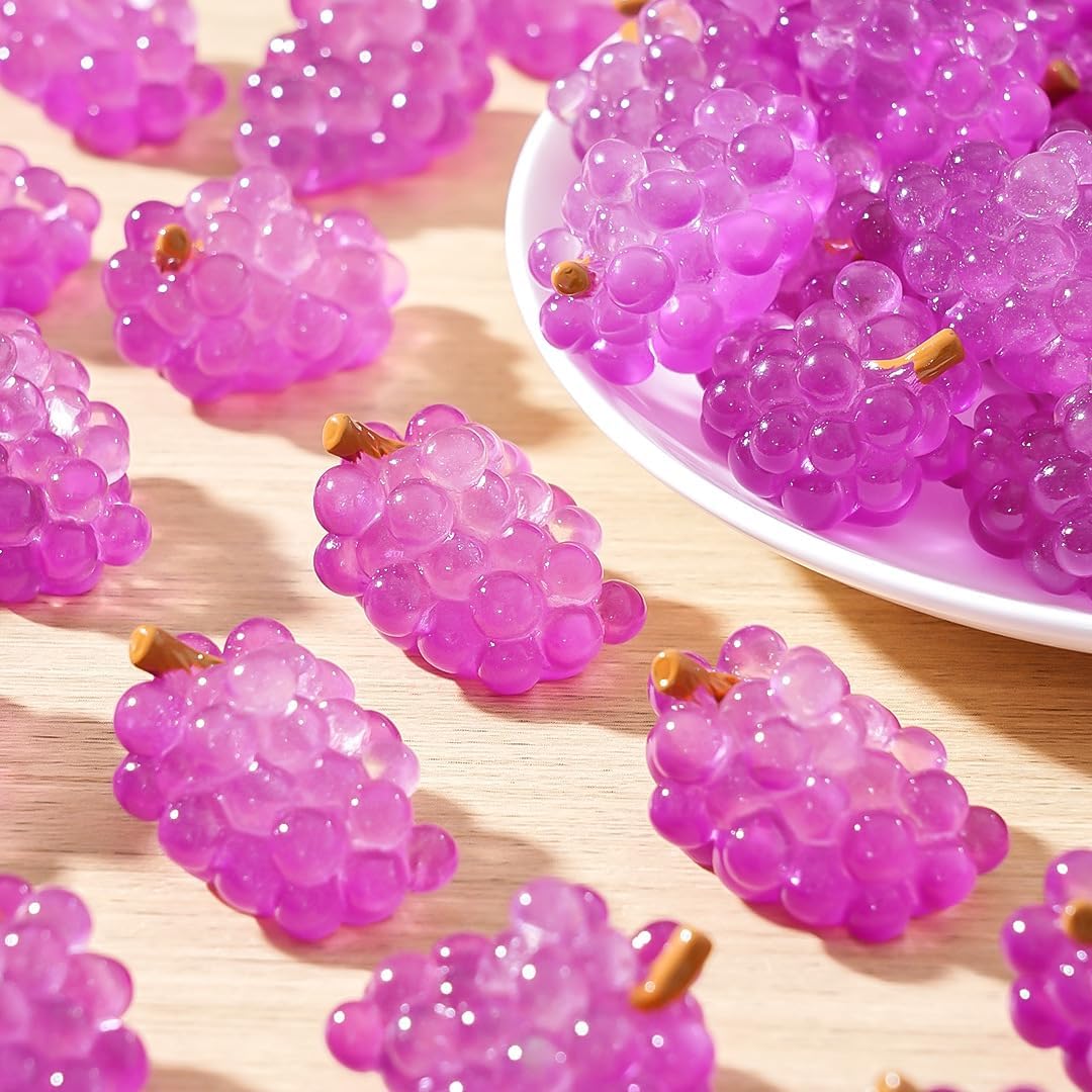 20 Pcs Glow In The Dark Mini Grapes Resin Decor