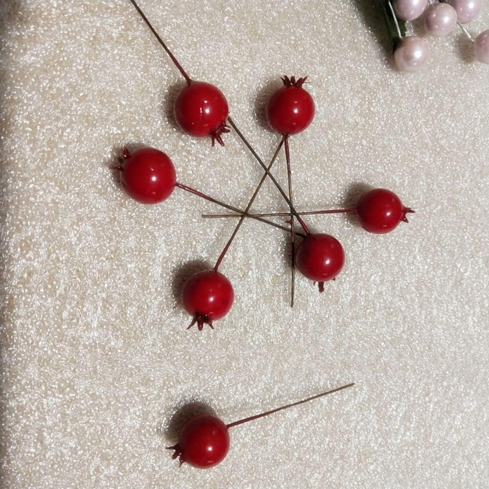 20 Pcs Artificial Fruit Mini Fake Pomegranate Decor on Wire