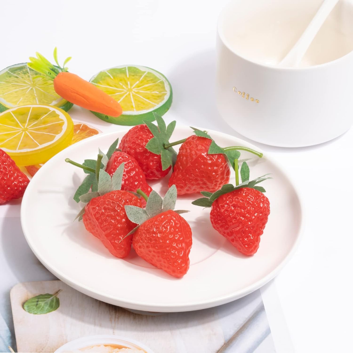 VIDELLY Realistic Artificial Strawberries 20 Pieces S Size
