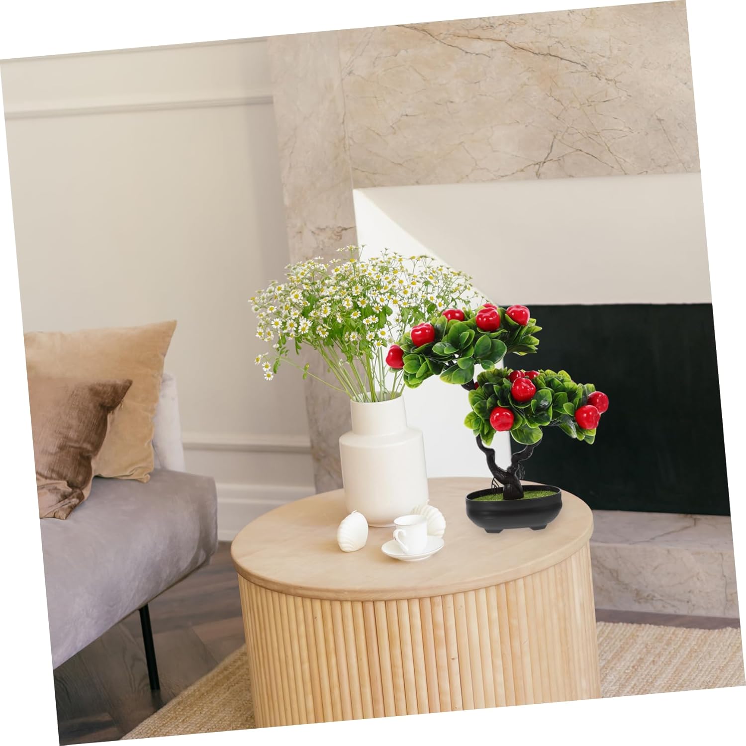 Vaguelly Realistic Artificial Fruit Tree Pot Decor