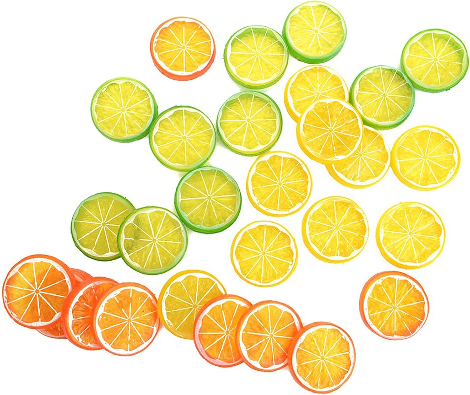 NUOMI 30PCS Artificial Lemon Slices for Decoration and Photography