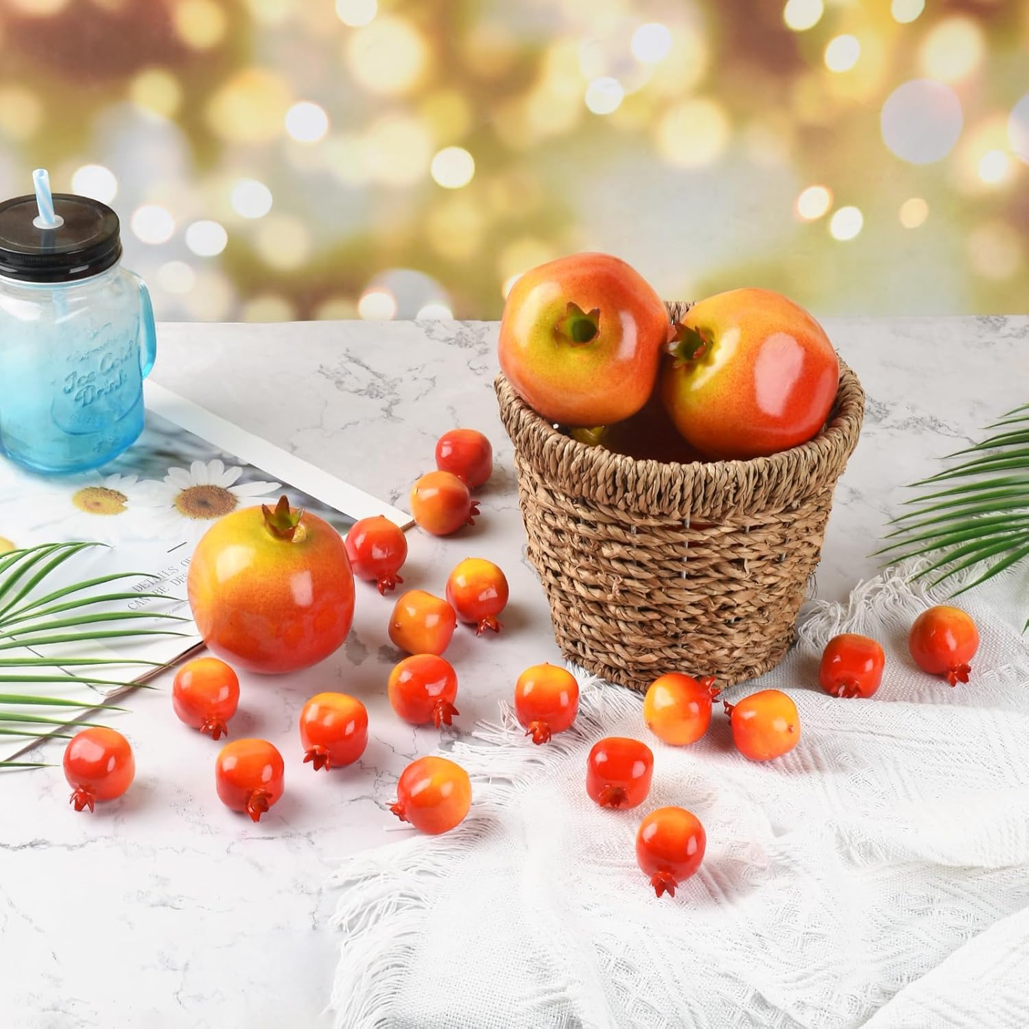 Artificial Pomegranates 25 Pcs 2 Sizes Lifelike Decor