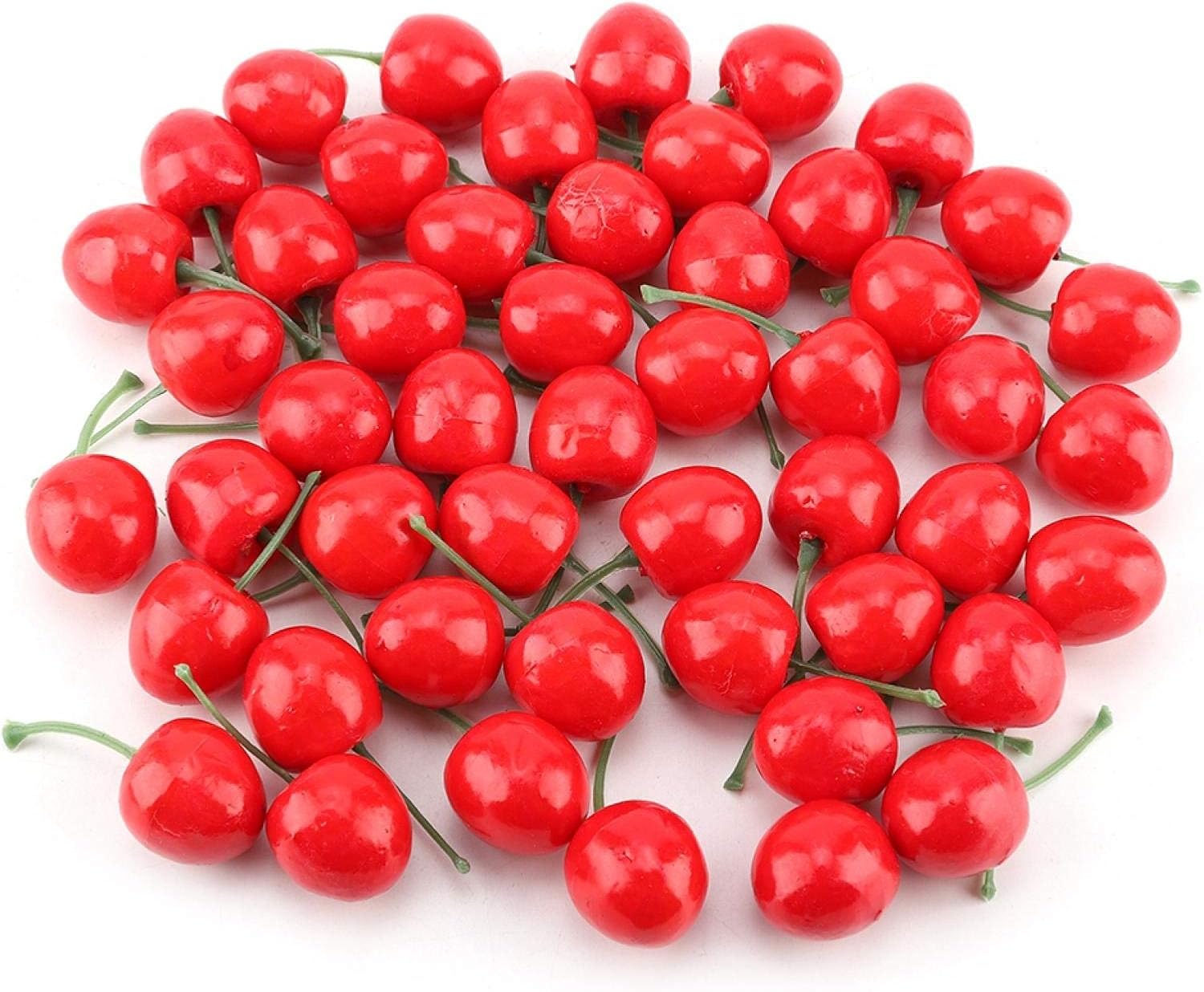 20Pcs Red Artificial Cherries Decoration Decorative Fruit Ornament