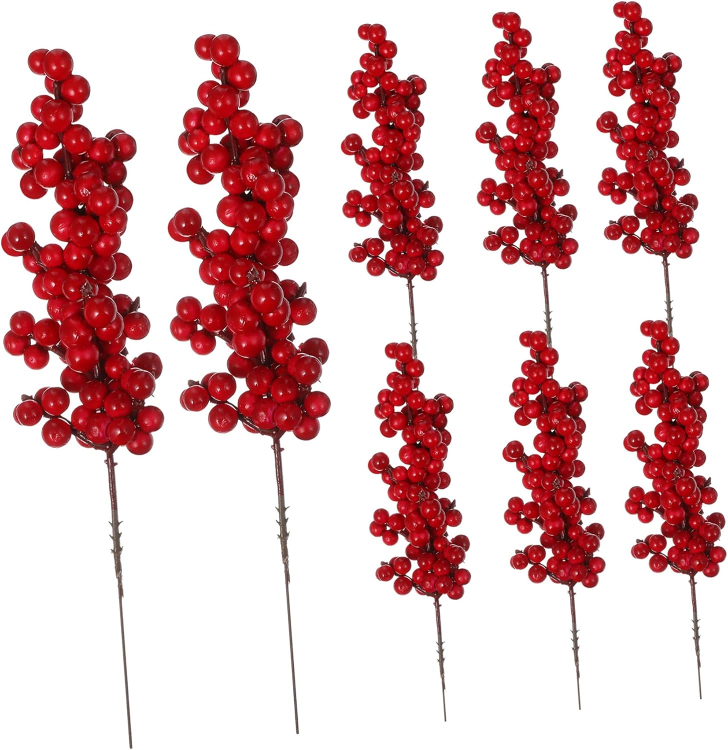 8PCS Artificial Red Berry Branches for Christmas Decor