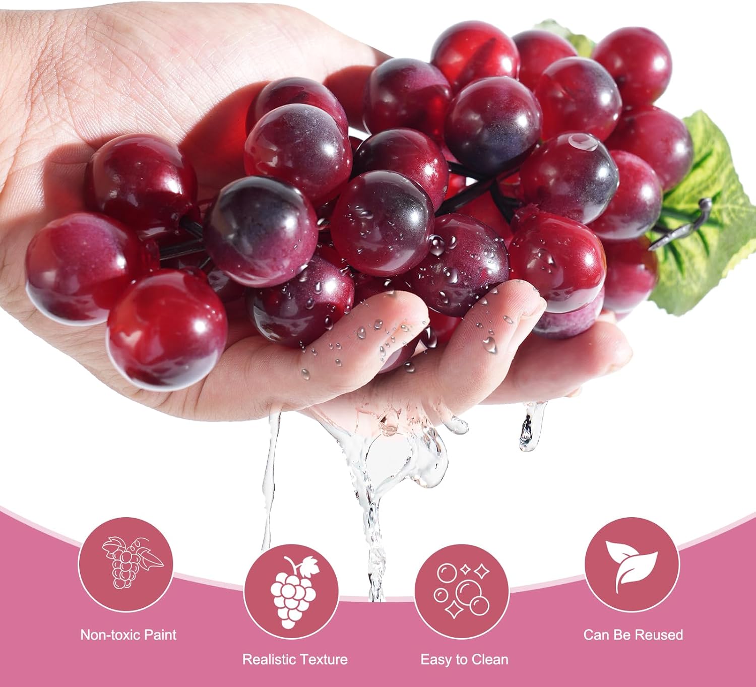 YimeBand 6 Bunches Artificial Grapes for Party Decor