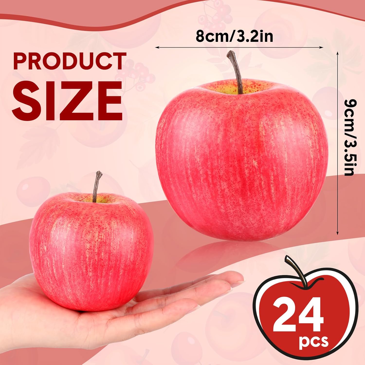 Yunlly 24 Pcs Realistic Artificial Apples Decor 1