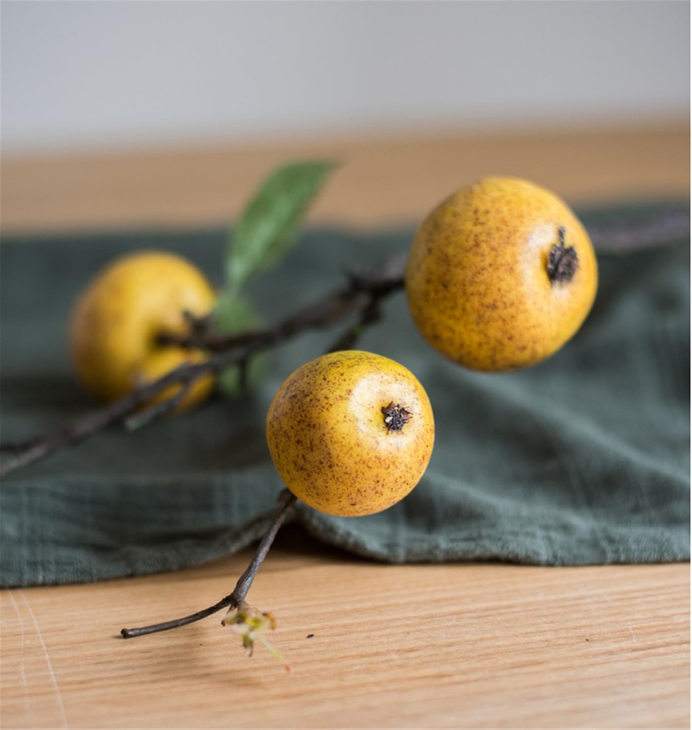 Zzooi 3PCS Artificial Pear Tree Branches with Fruits