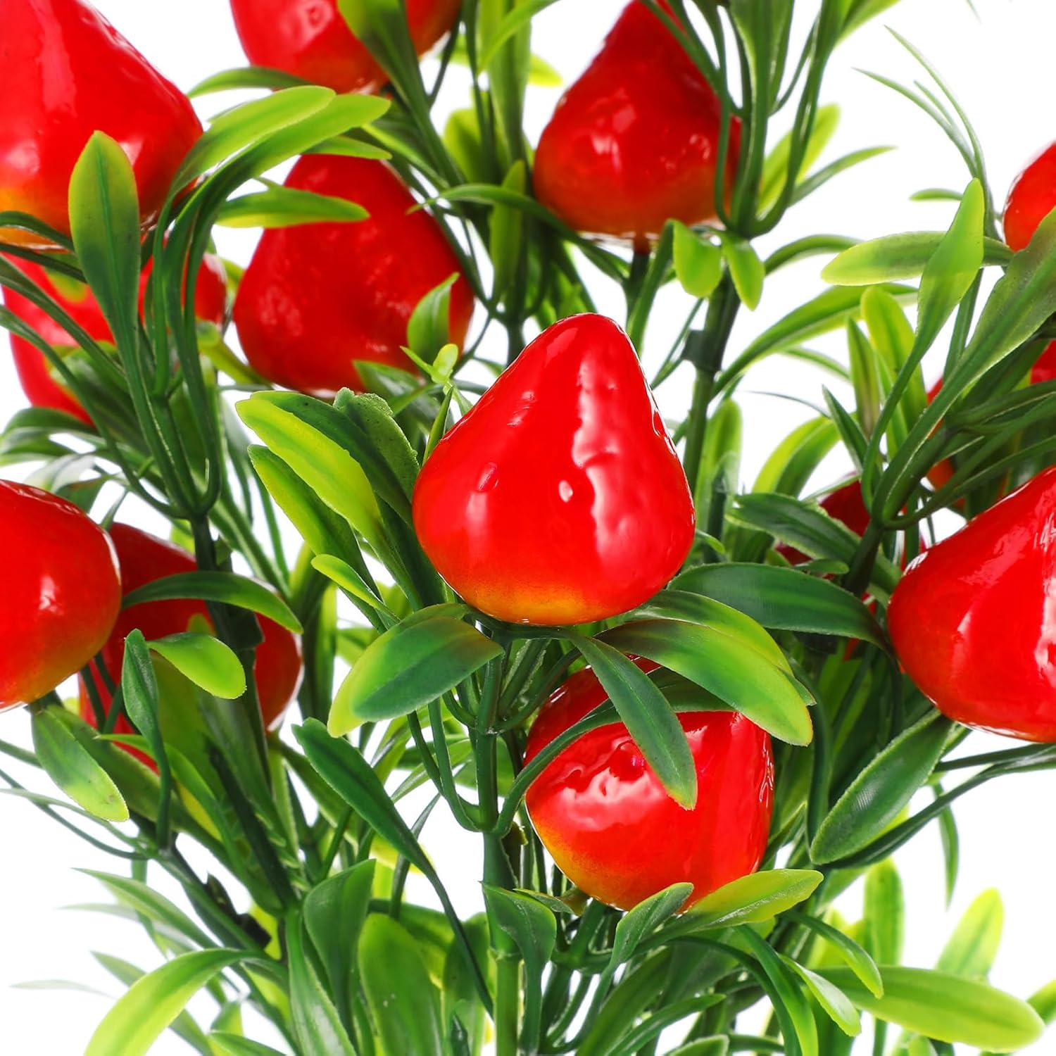 3pcs Plastic Strawberry Picks Red Artificial Fruit Branch
