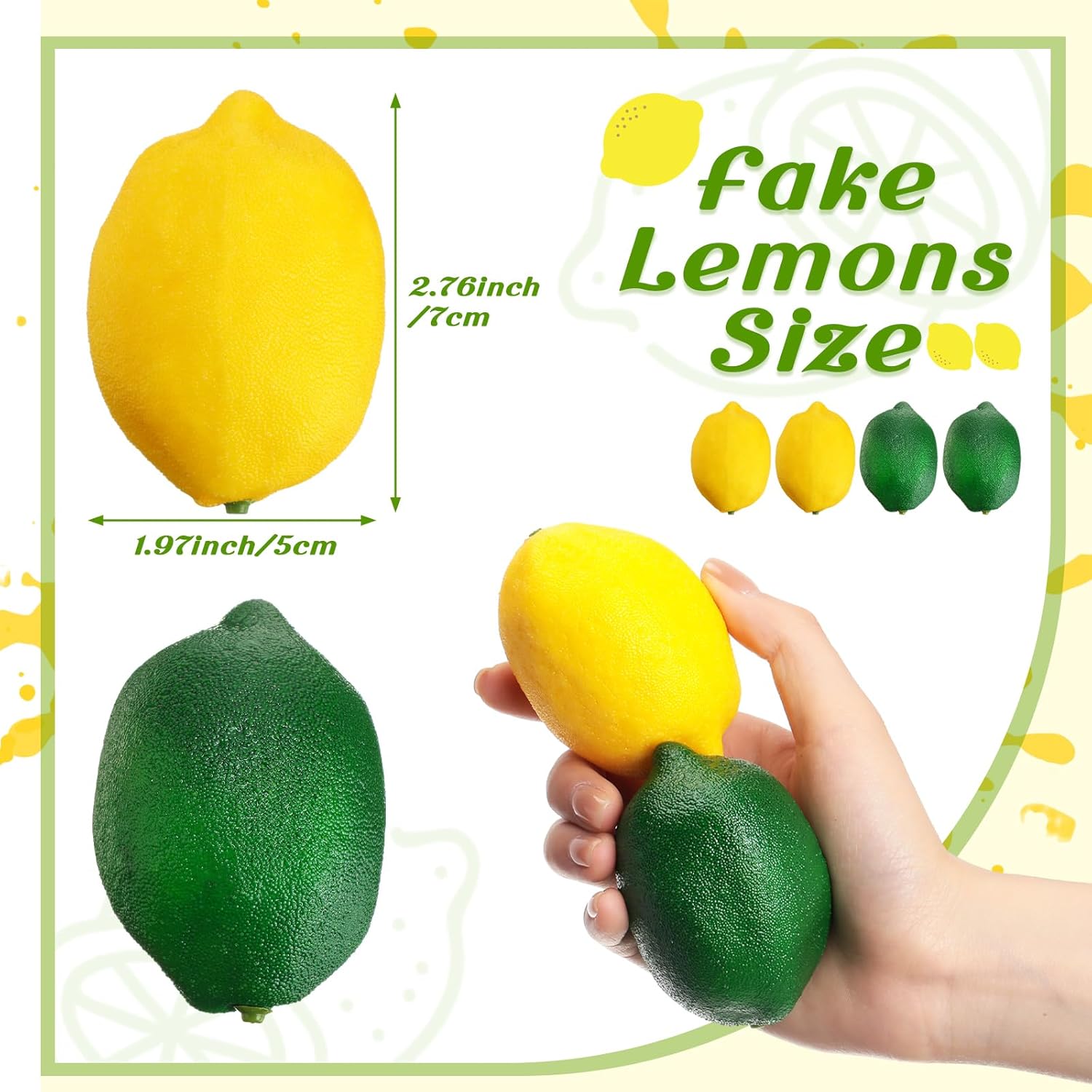 Liliful 48 Fake Lemons Artificial Fruit Decor