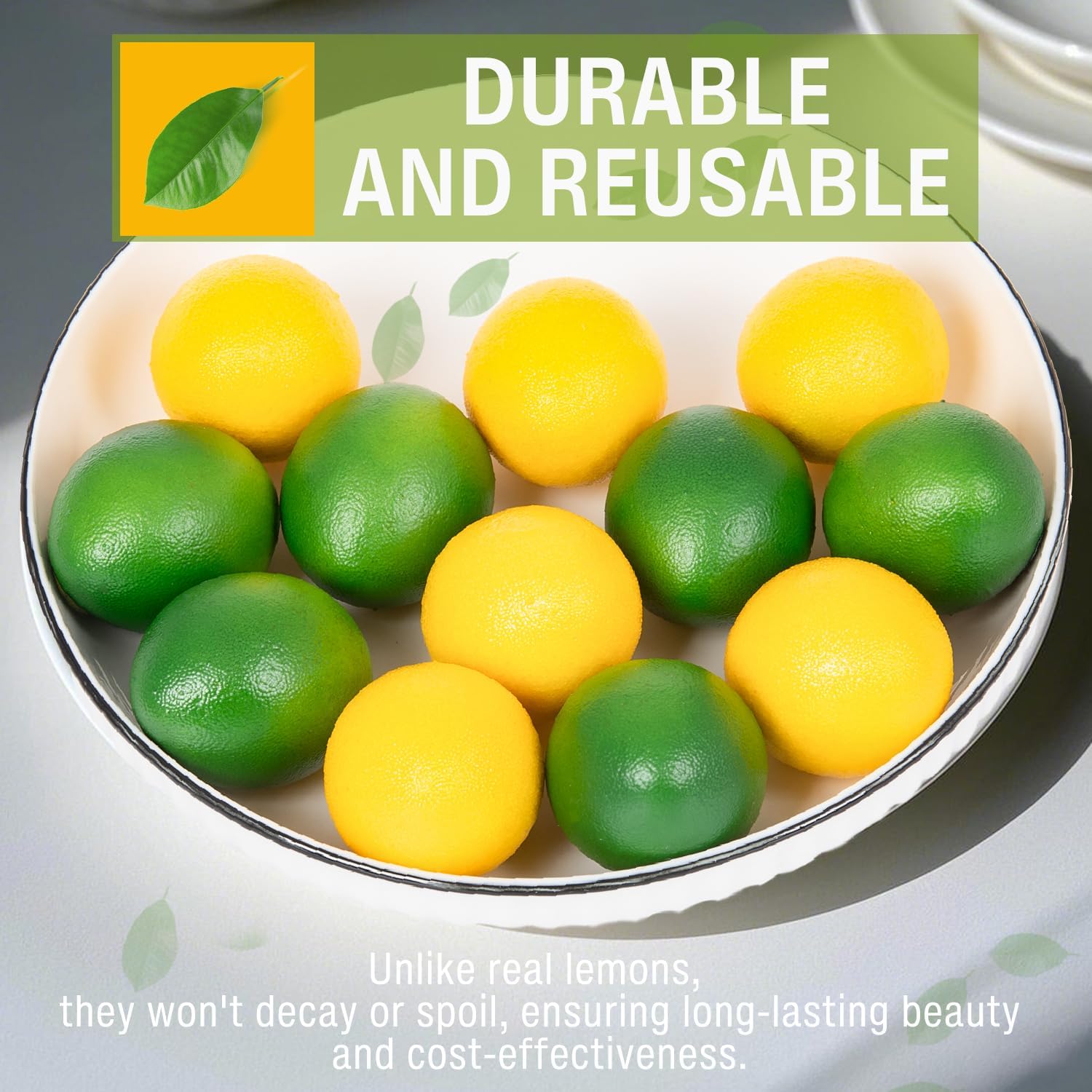 12 Pcs Artificial Lemons for Home Kitchen Decor