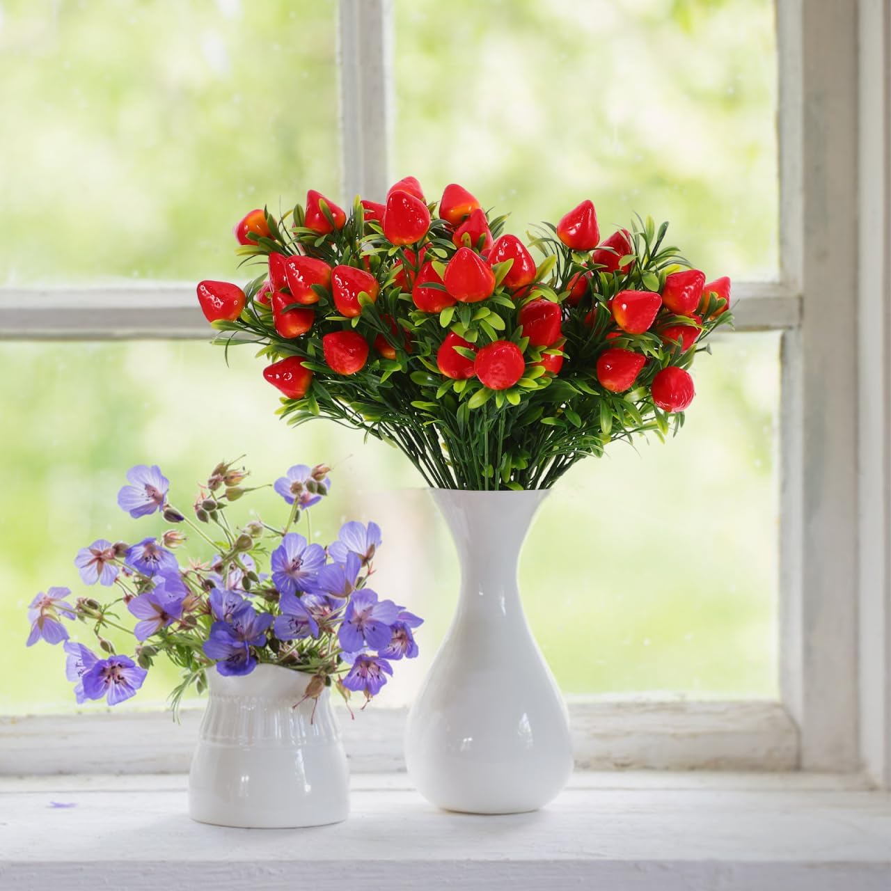 DOITOOL Artificial Strawberry Stem for Home Decor