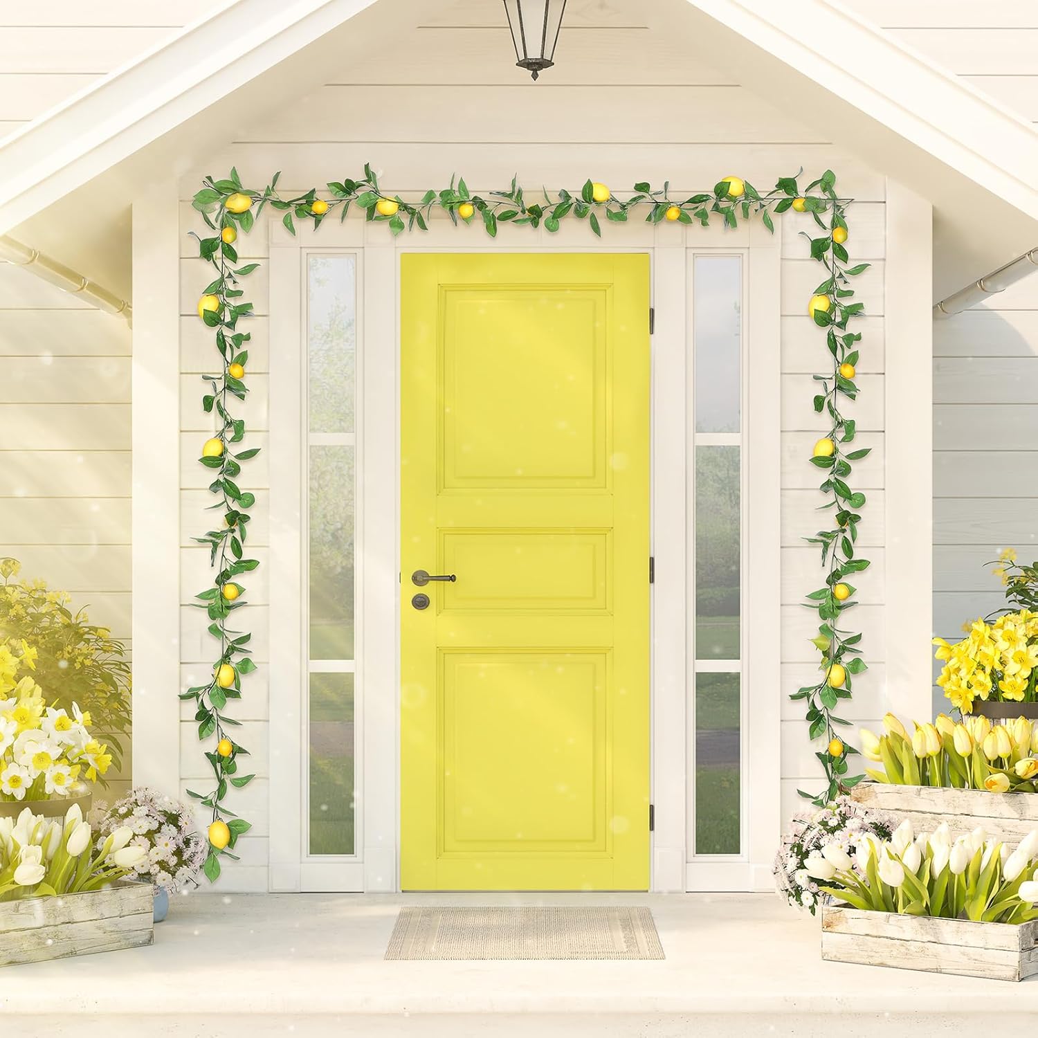 3 Pcs Artificial Lemon Garland with Battery Light
