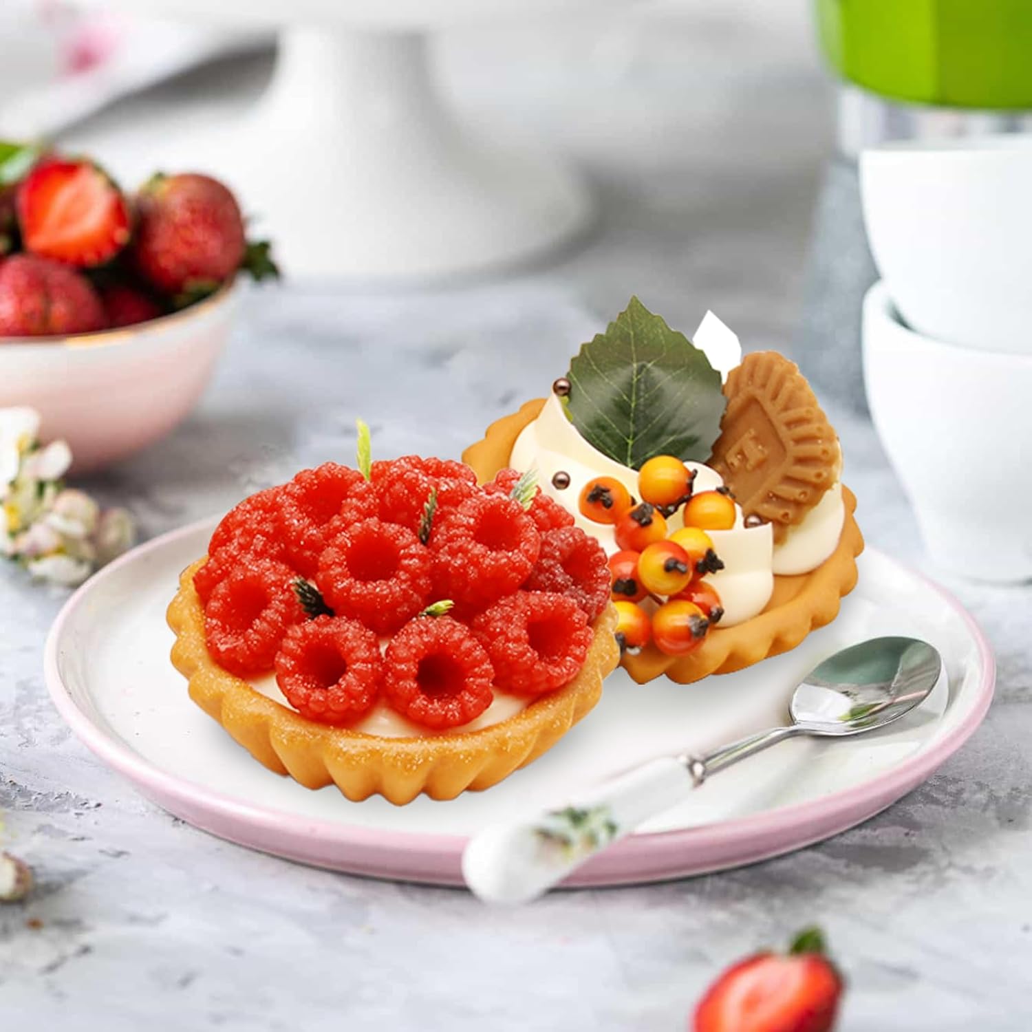 Artificial Egg Tart Models Set 6 Pack