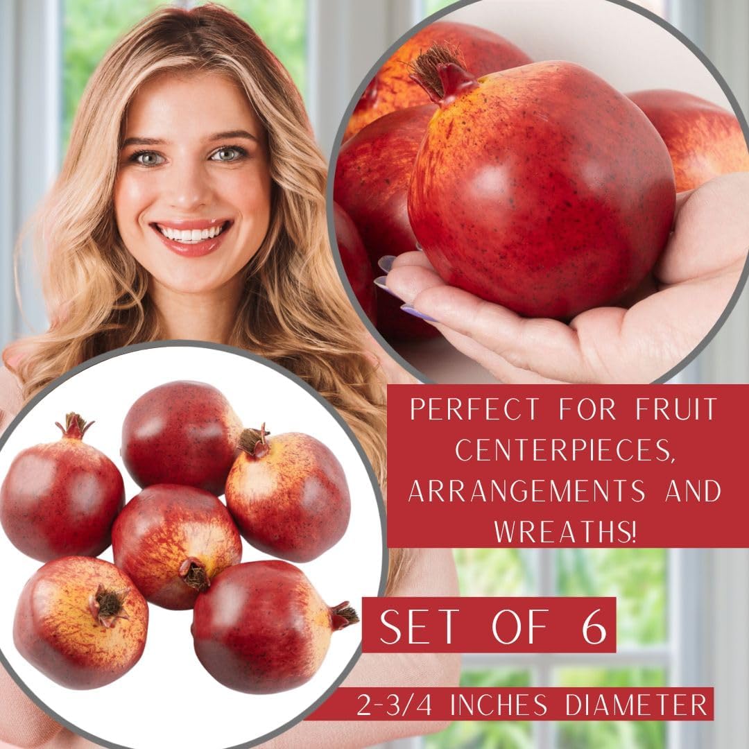 Factory Direct Craft Artificial Pomegranate Set of 6