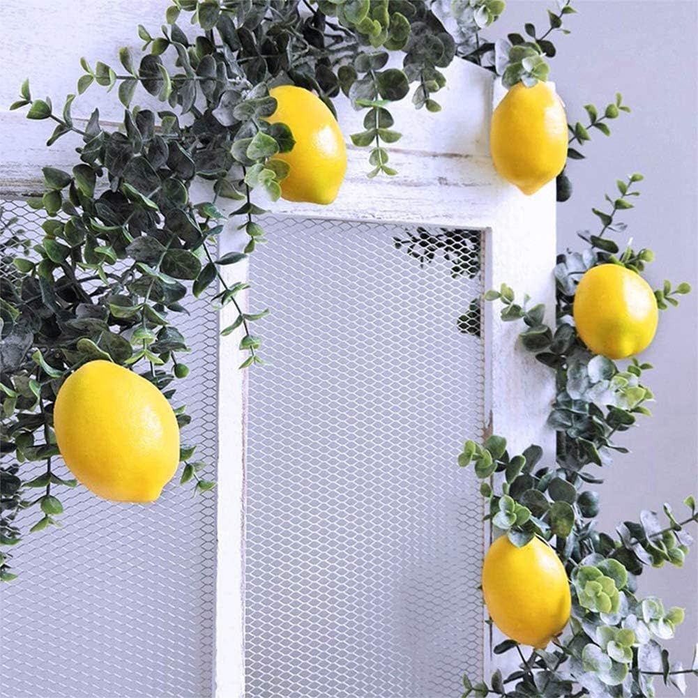 KABAKE Faux Yellow Lemons Artificial Fruit 10 Pack