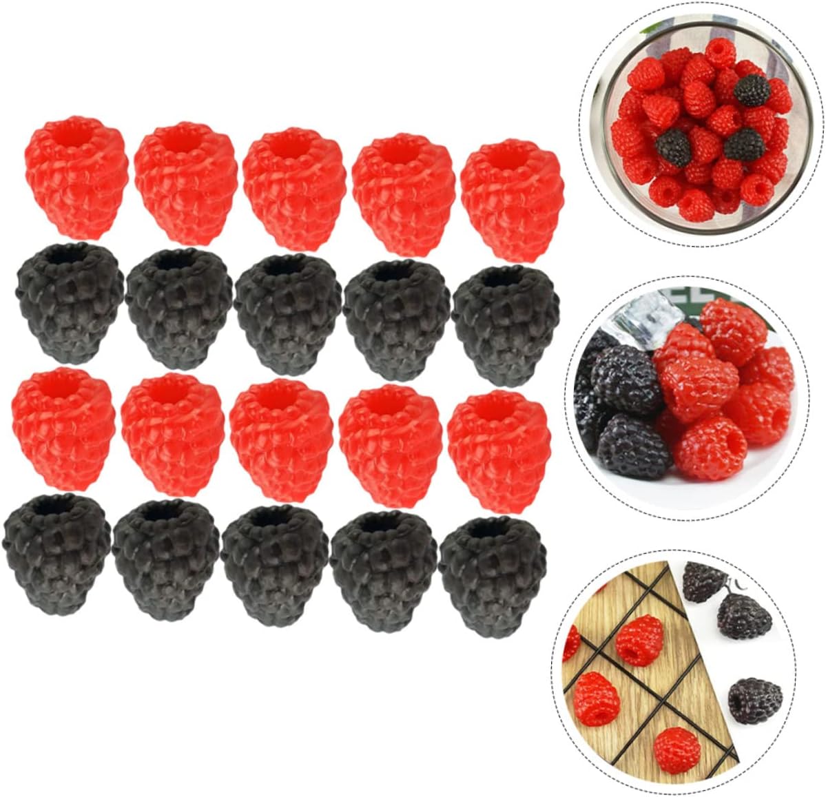 VICASKY Artificial Raspberry Decor 20pcs Realistic Fruit Props