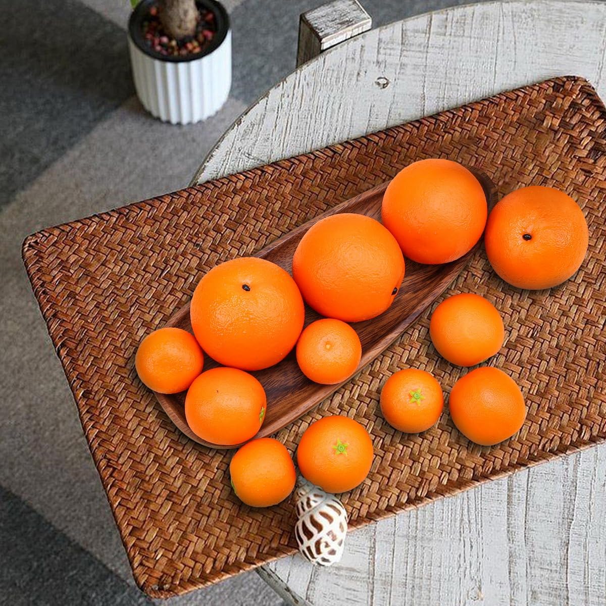Woration Realistic Artificial Orange Decor Set 12PCS