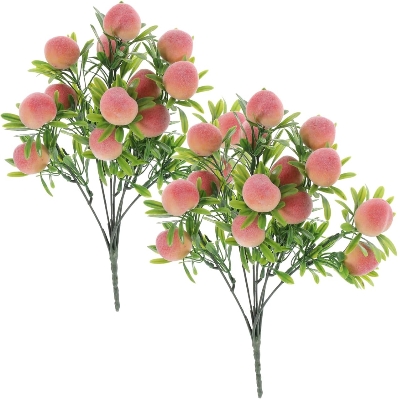 PRETYZOOM Artificial Peach Branches for Home Decoration Reusable 2pcs