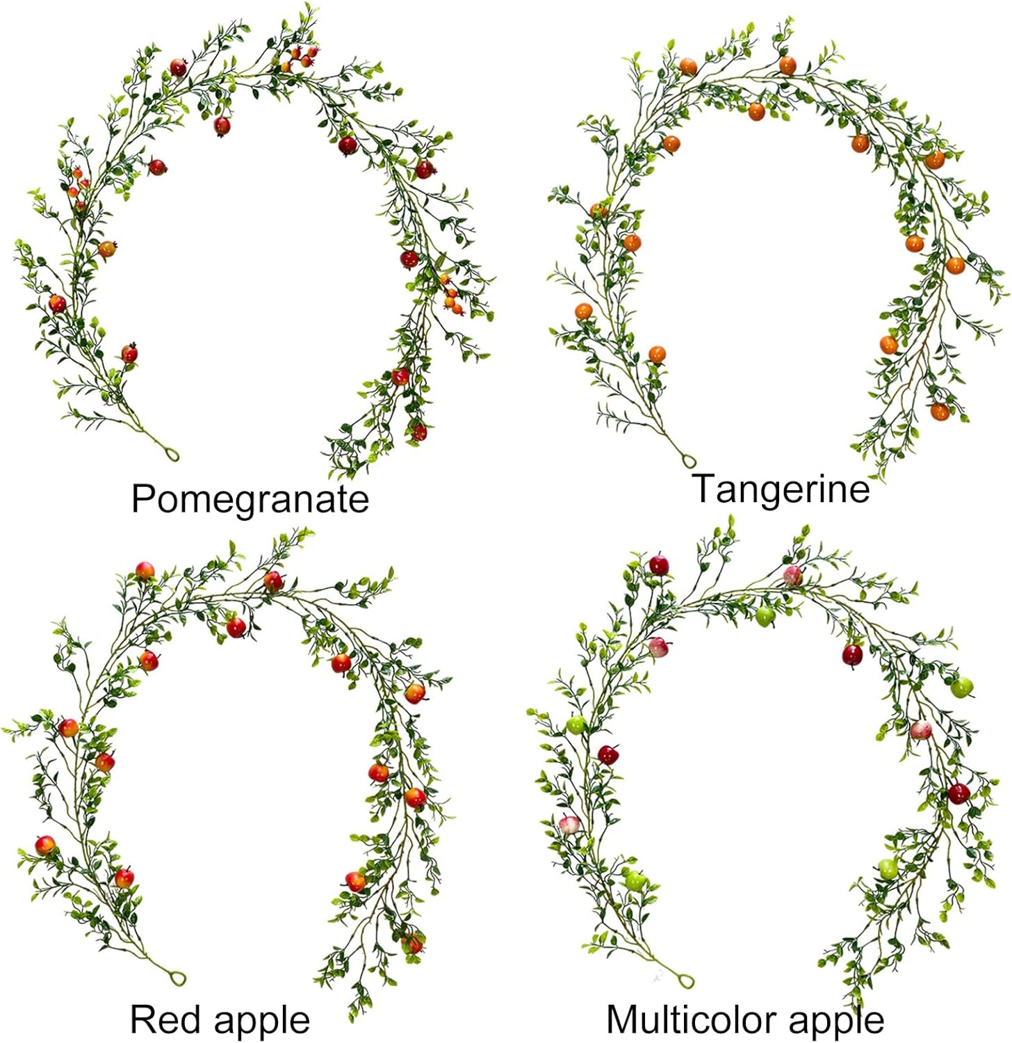 Belupai 62ft Artificial Orange Pomegranate Garland