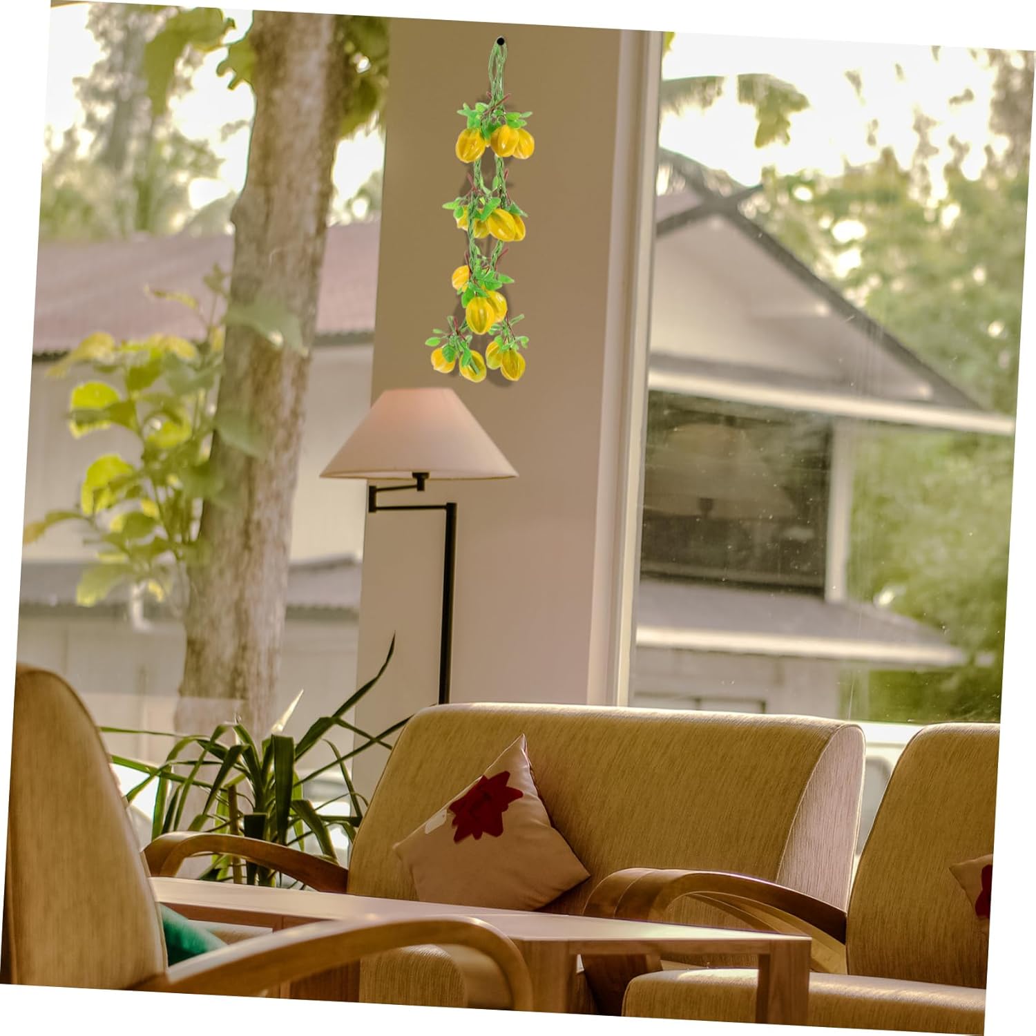 IMIKEYA Artificial Fruit Garland with Green Leaves