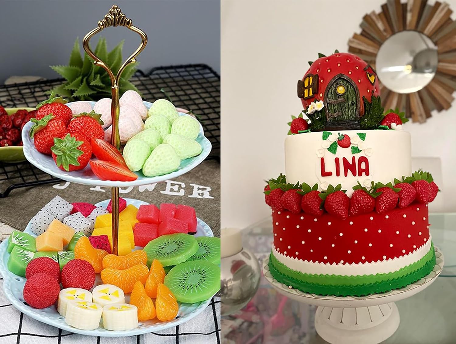 20pcs Artificial Red Strawberries for Party Decoration