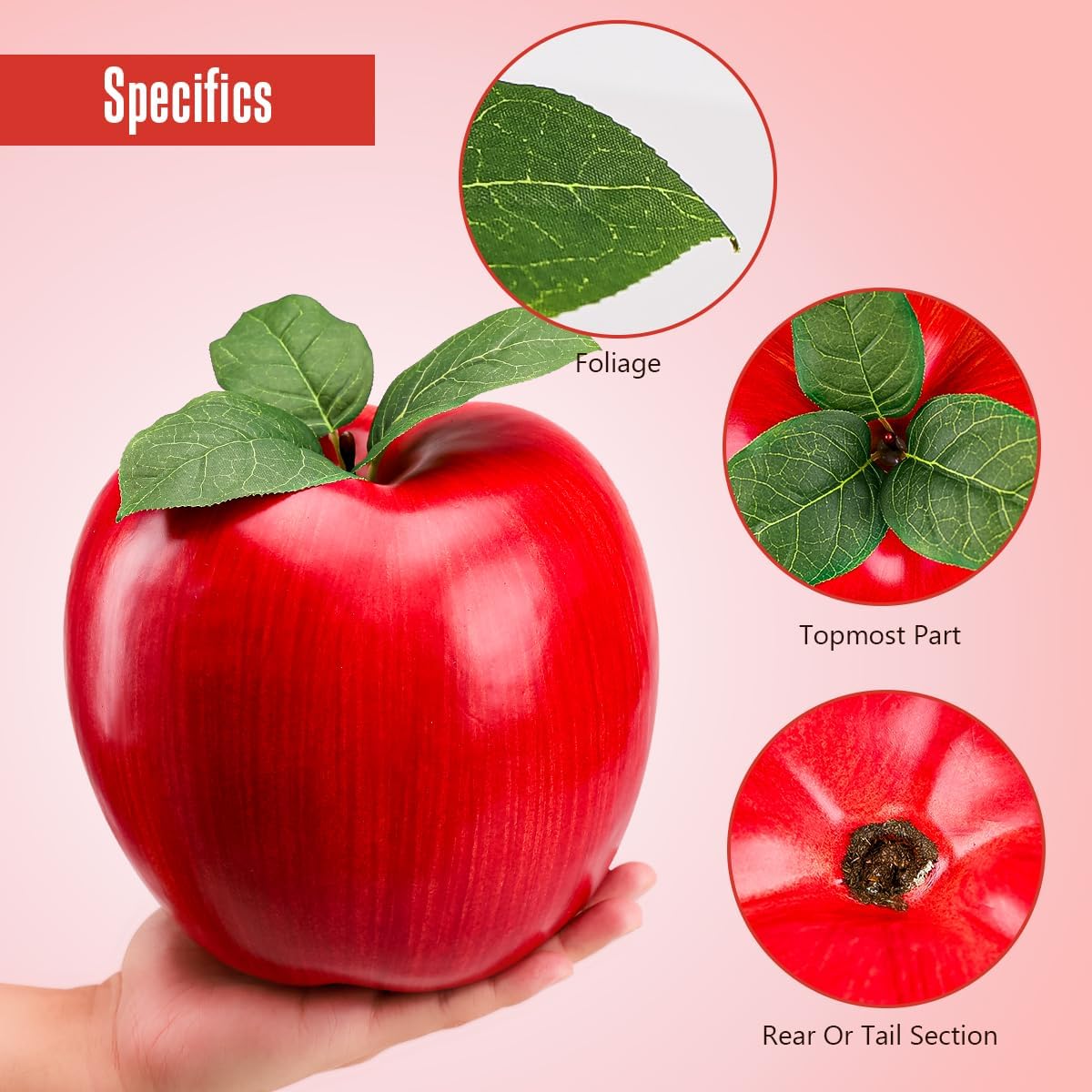Folmywy Artificial Large Red Apple 74 Inch Decor
