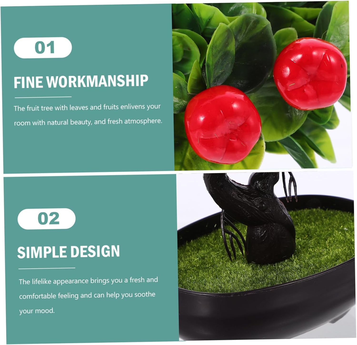 Vaguelly Realistic Artificial Fruit Tree Pot Decor