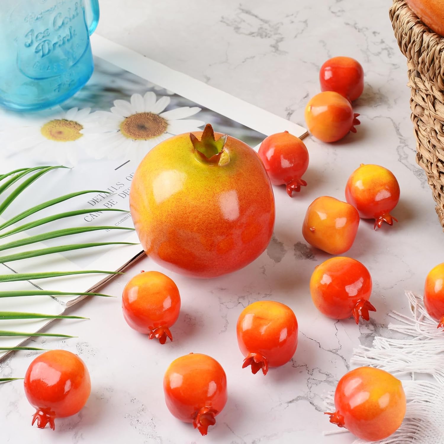 Artificial Pomegranates 25 Pcs 2 Sizes Lifelike Decor