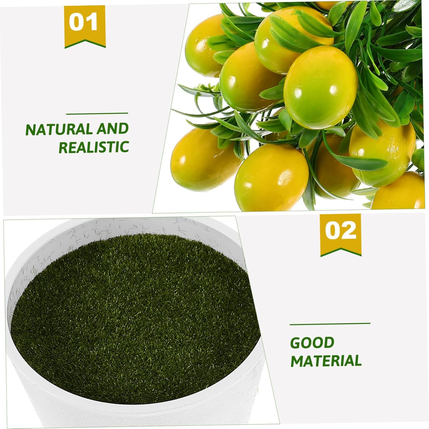 LIFKOME Artificial Lemon Branches Potted Plant Decor