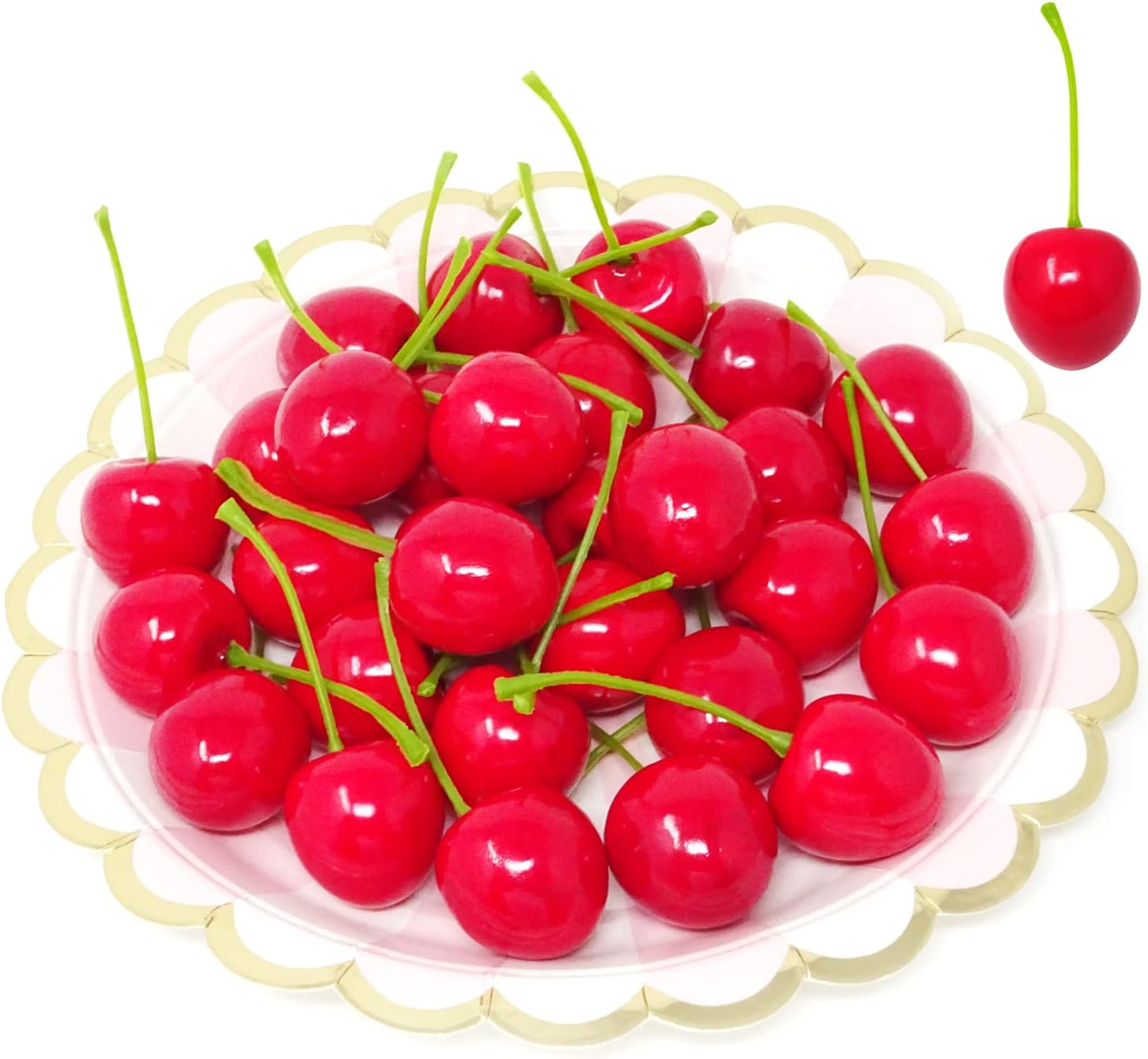 Yueton 30PCS Lifelike Artificial Cherry