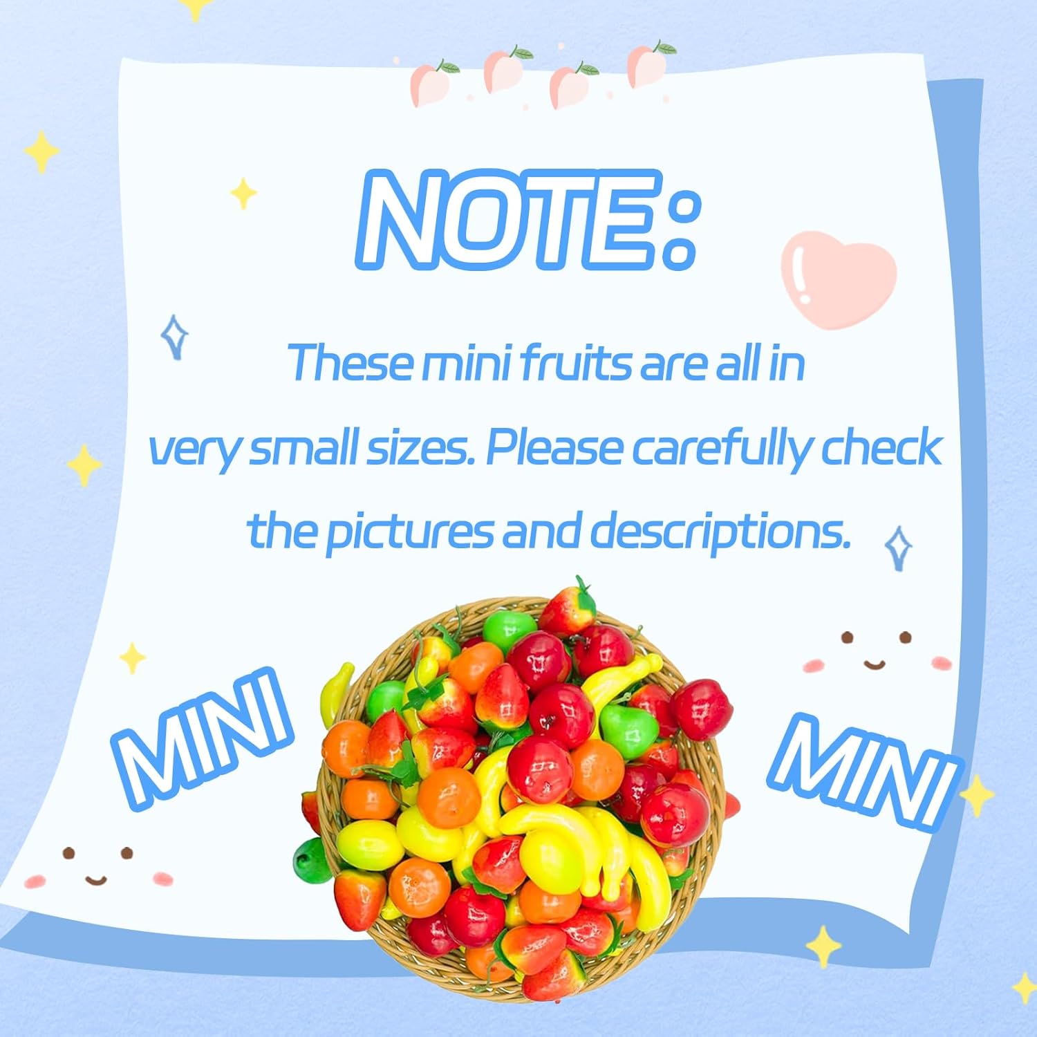 Mini Artificial Fruit Set for Party Decor 6Pcs