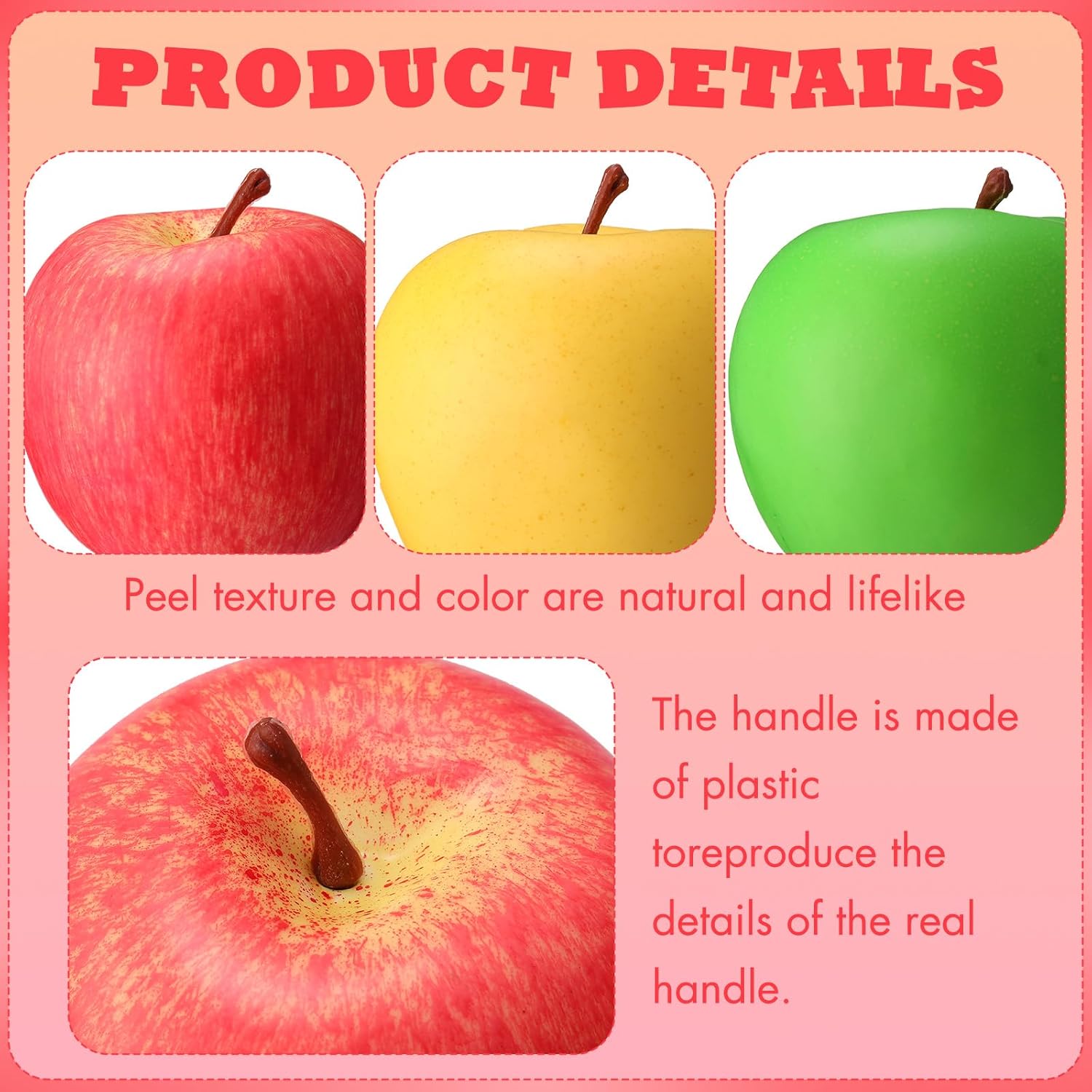 Libima 12 Pcs Realistic Fake Plastic Apples Decorations
