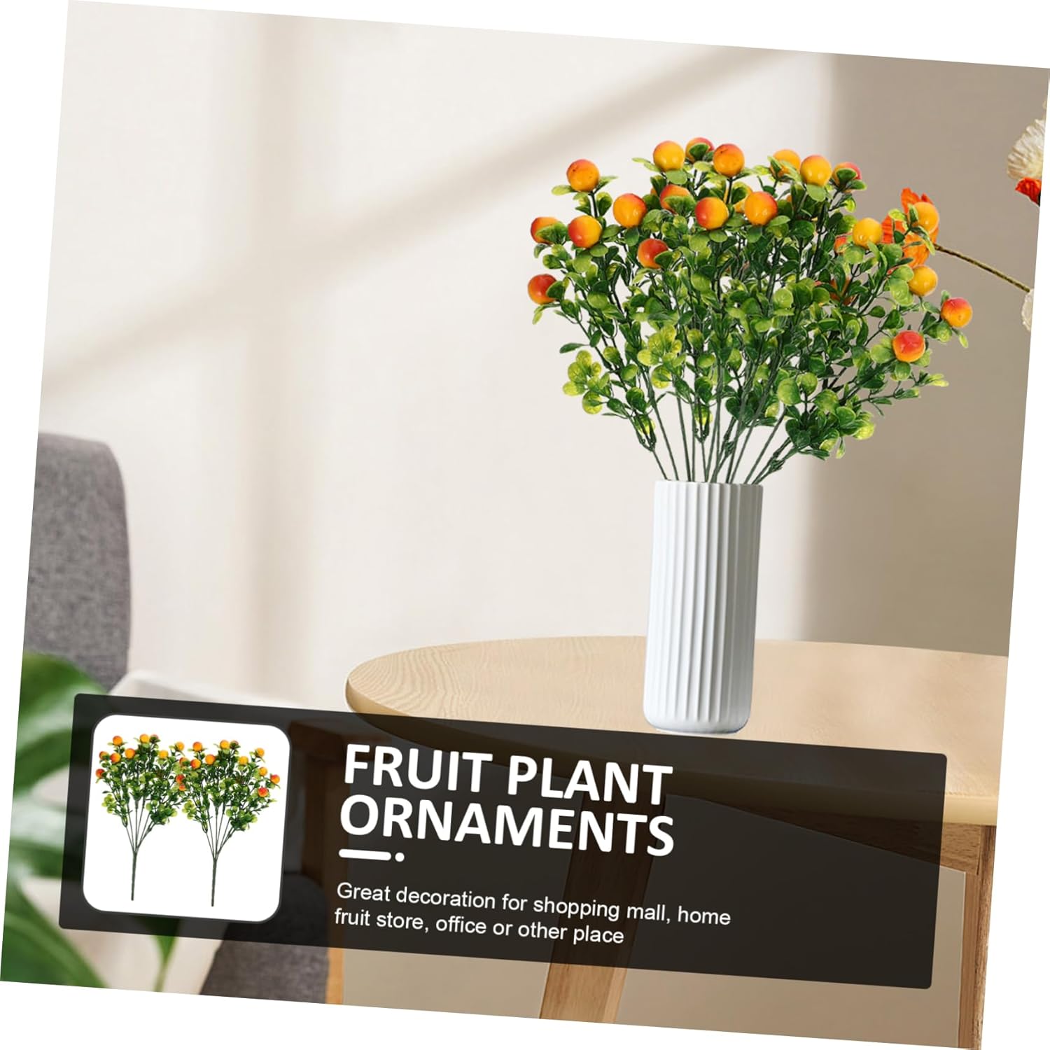 Cabilock 2pcs Artificial Fruit Branches for Home Decor