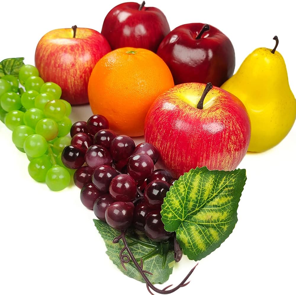 Laiiqi Artificial Fake Fruit 8 Pcs Centerpieces Decor Set