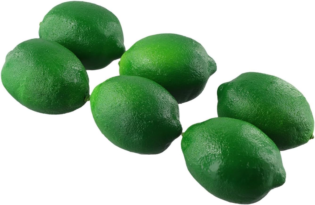6pcs Plastic Artificial Limes Lemons for Home Decor