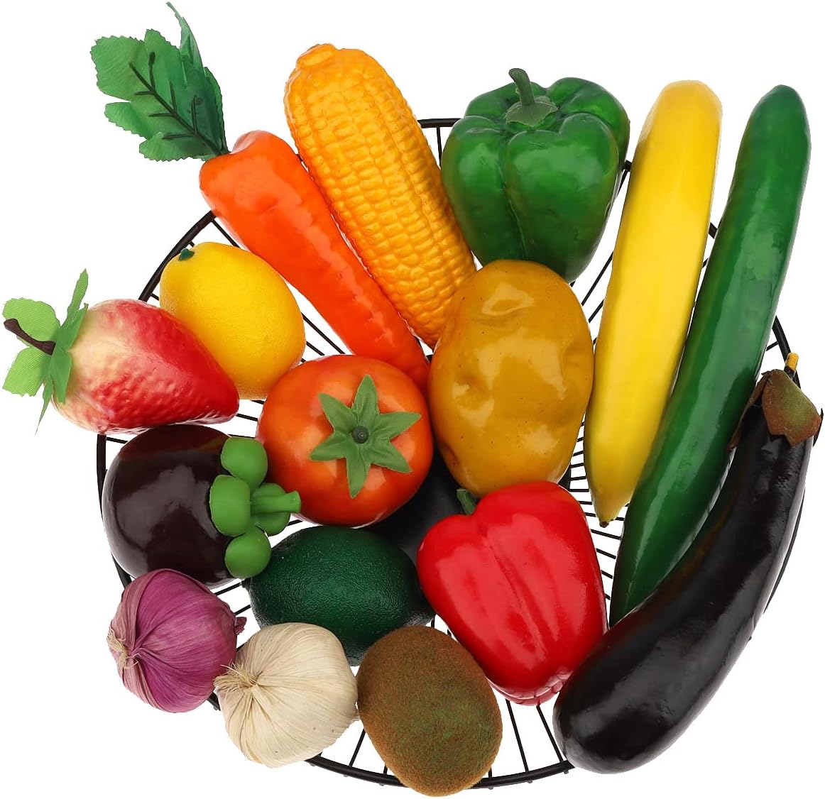 16 Pcs Realistic Plastic Fake Vegetables and Fruit Set
