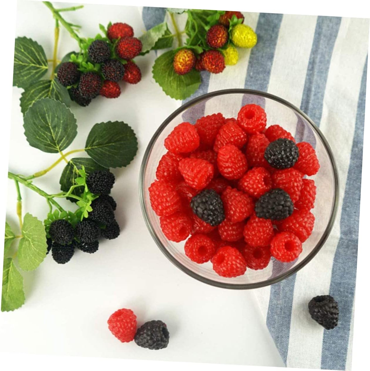 VICASKY Artificial Raspberry Decor 20pcs Realistic Fruit Props