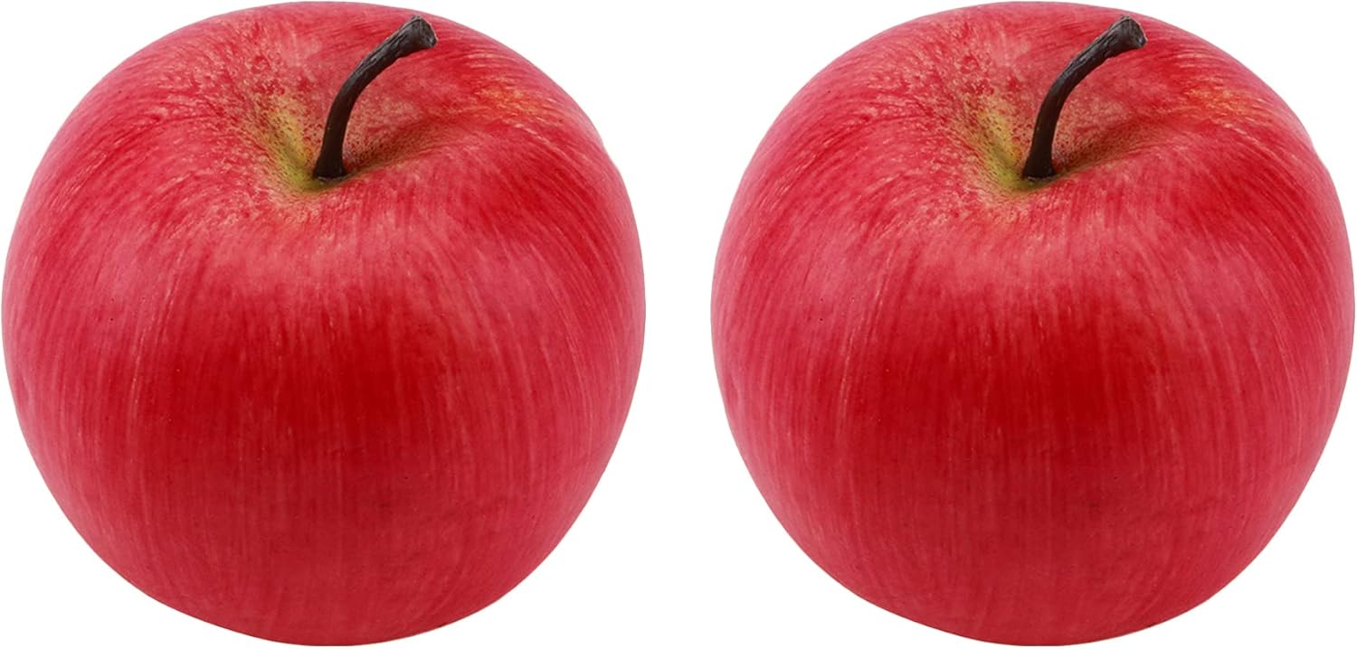 HEVSTIL 2 Pack Artificial Apple for Decor and Photography