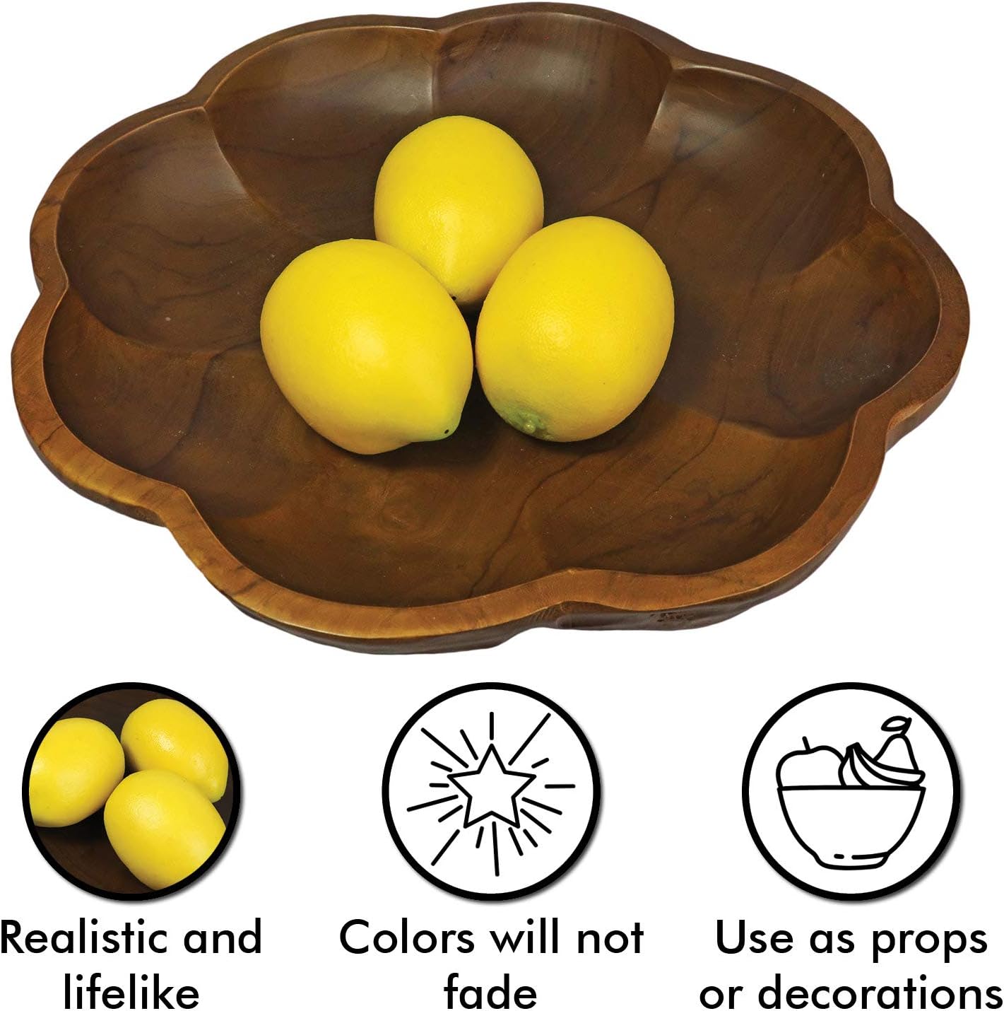 Millennial Essentials Realistic Yellow Lemons Artificial Fruit Decor