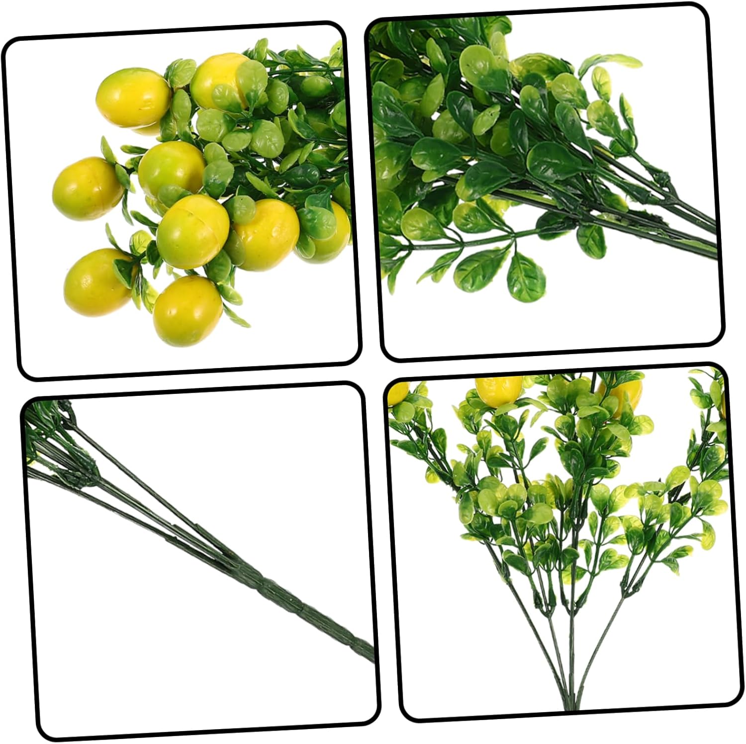 GRIRIW 2pcs Artificial Lemon Twigs for Home Kitchen Decor