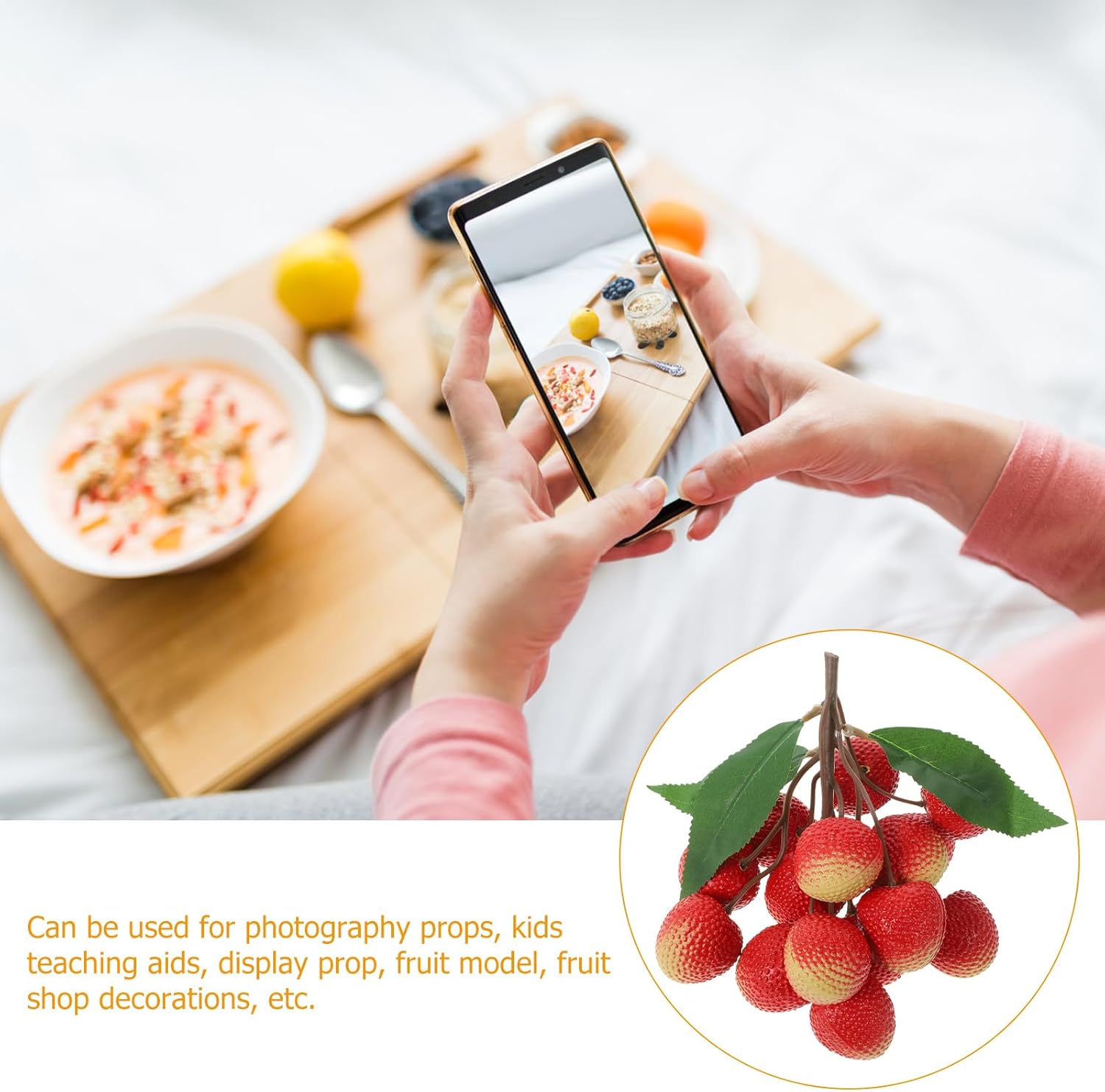 HOMSFOU Realistic Artificial Lychee Fruit Model
