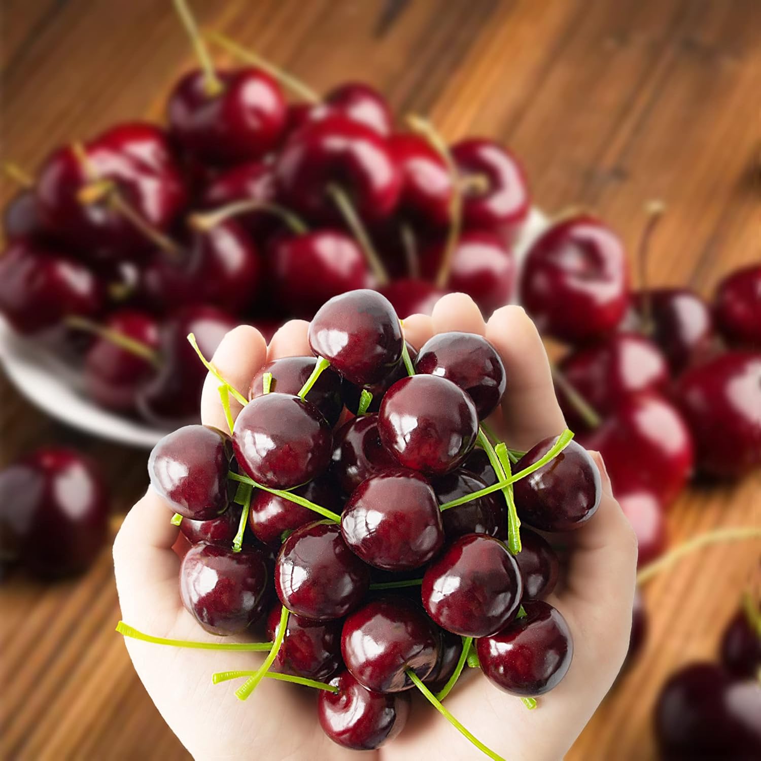 36 Pcs Artificial Lifelike Cherries Decoration Set Black