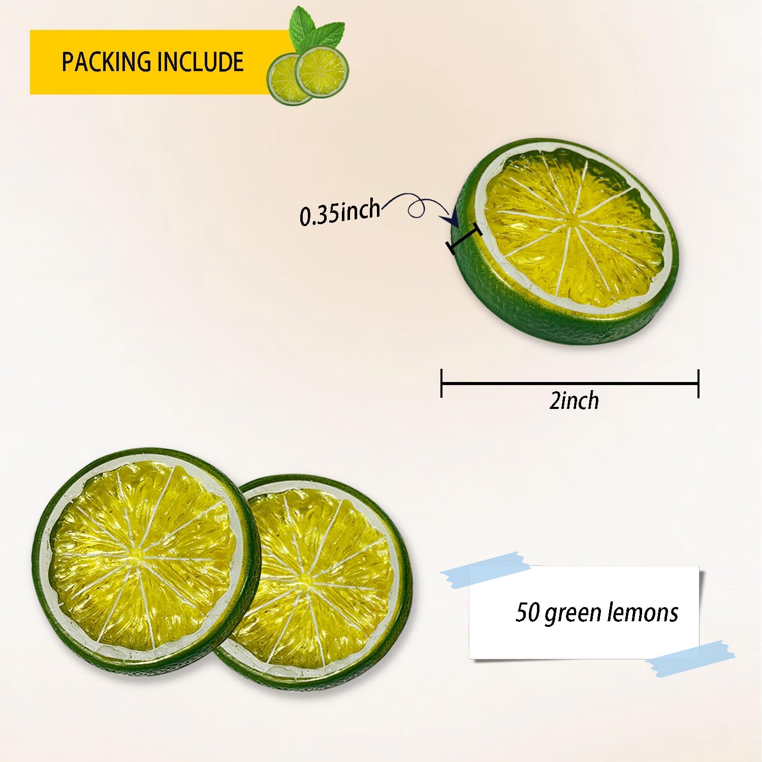 Artificial Lemon Slices for Home Decor and Kitchen
