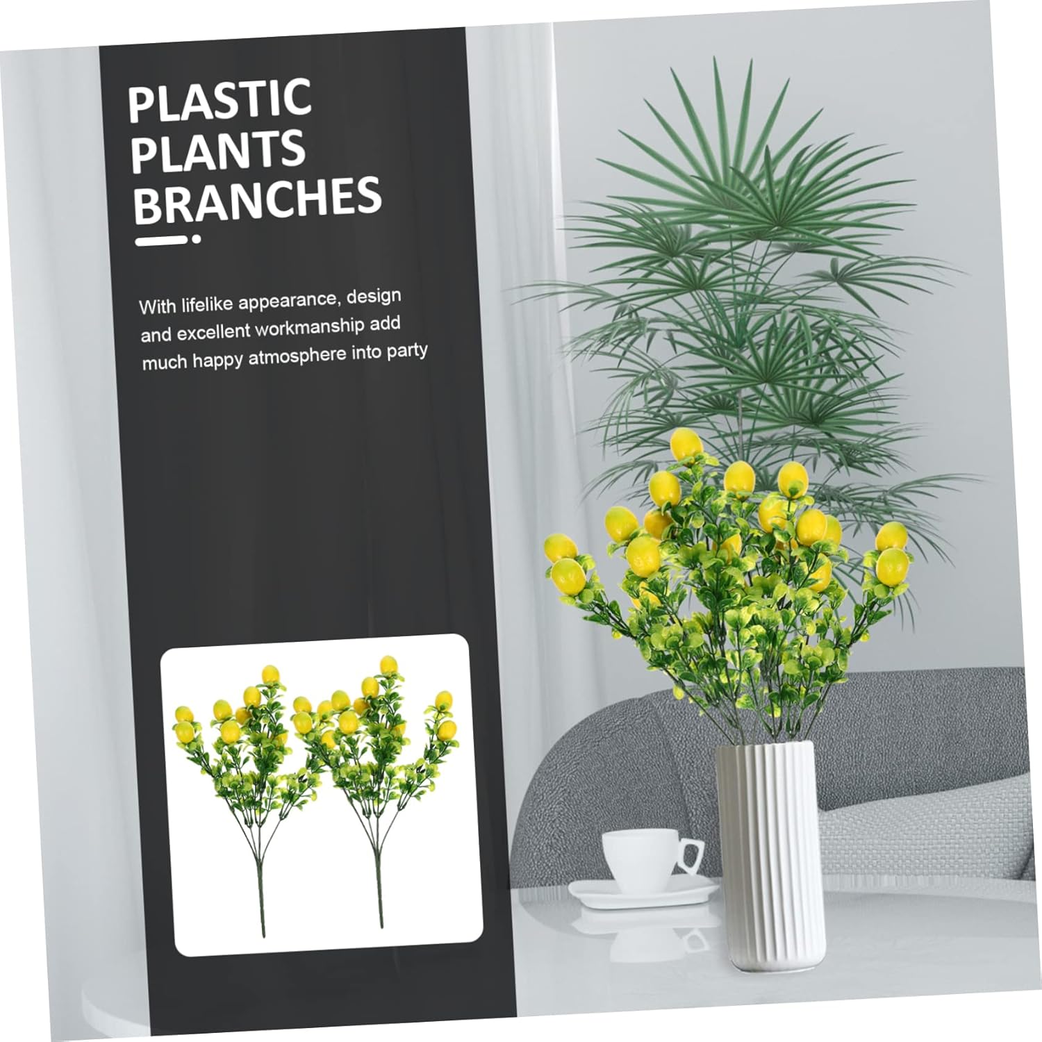 Zerodeko 2pcs Artificial Fruit Branches for Home Decor