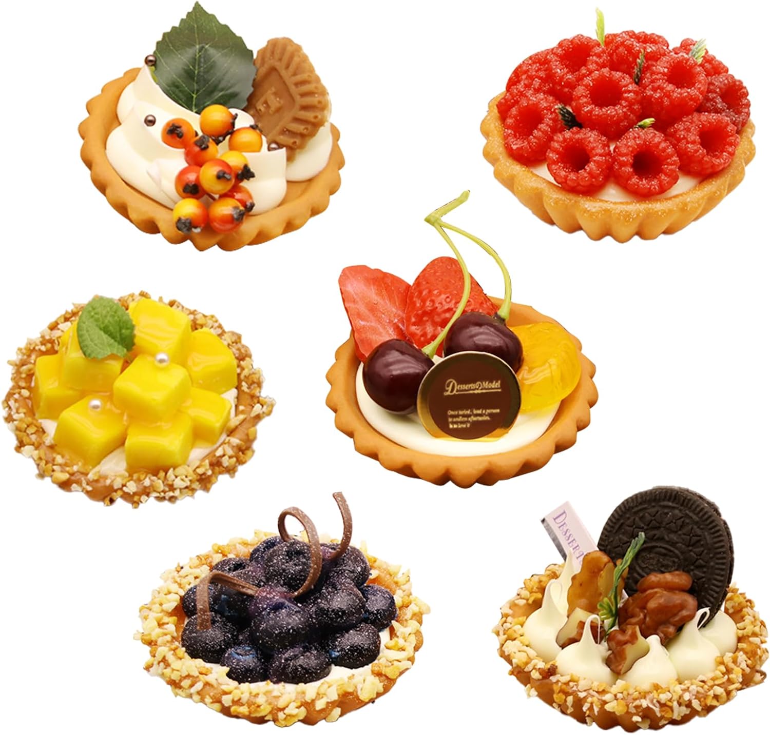 Artificial Egg Tart Models Set 6 Pack