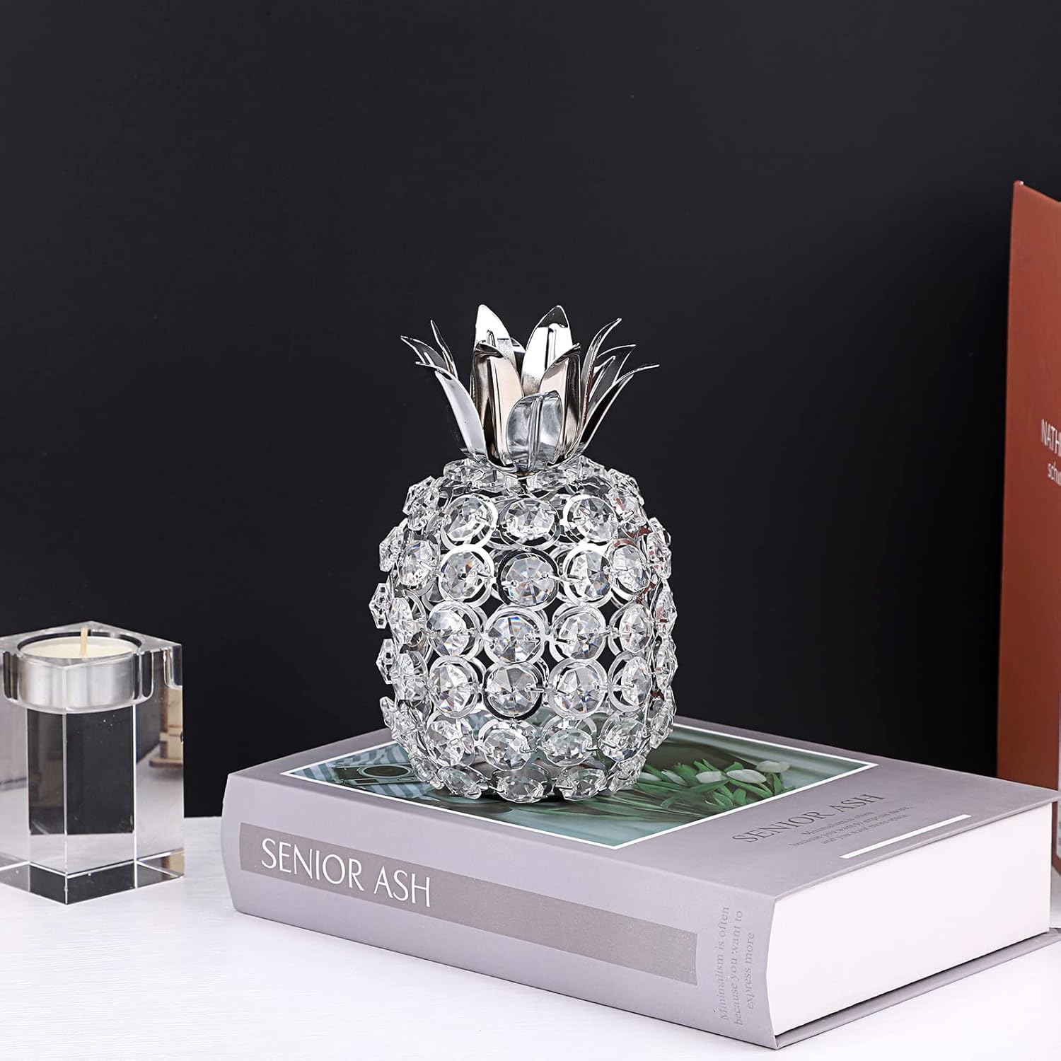JUXYES Sparkly Crystal Pineapple Decor Ornament