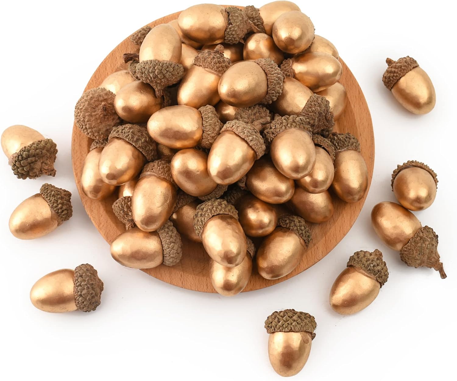 HUIANER Gold Artificial Acorns 50PCS for Christmas Decor