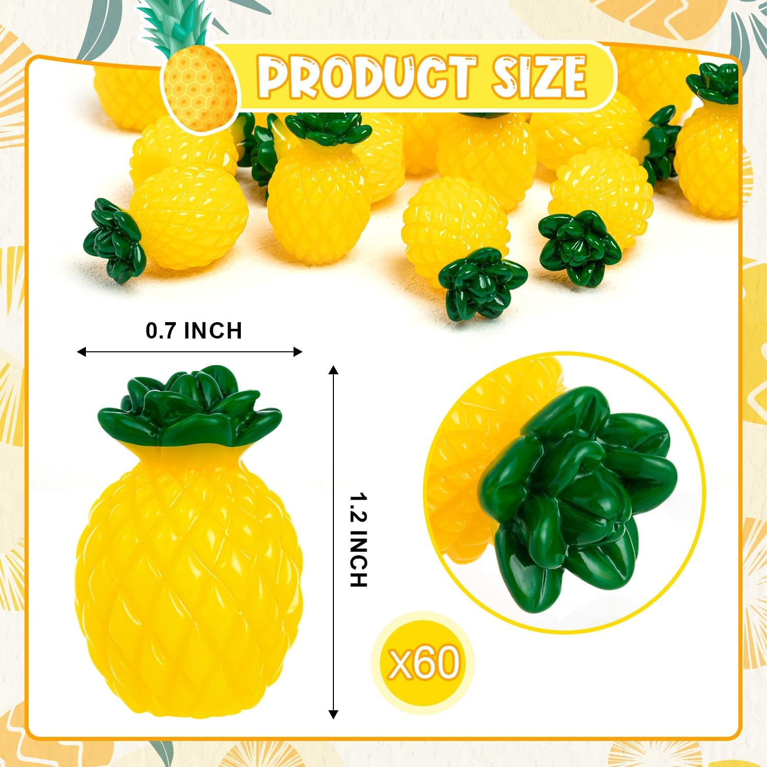 CLESDF 60Pcs Mini Resin Pineapple Decor