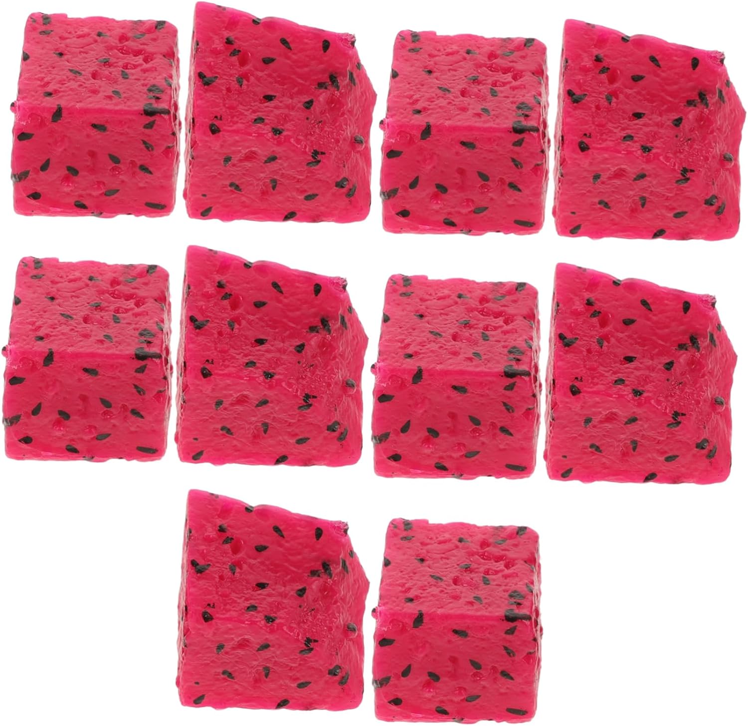 10Pcs Realistic Artificial Dragon Fruit Kiwi Blocks Set